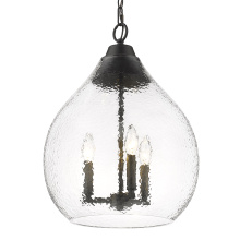 Golden 1094-3P BLK-HCG - Golden Lighting Ariella 3-light Pendant in Matte Black